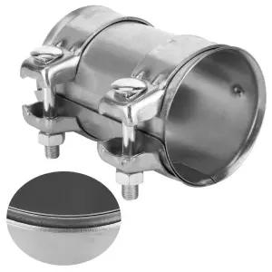 3in 76mm 배기 파이프 커넥터 더블 클램프 조이너 아연 도금 강철 슬리브 범용 튜브 수리 부품