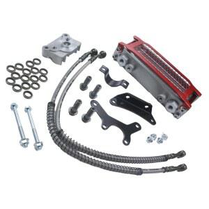 오토바이 액세서리 오일 쿨러 라디에이터 수냉 50cc 70cc 90cc 110cc 125cc ATV 피트 트레일 더트 바이크 모터사이클(빨간색) 엔진 수명 연장