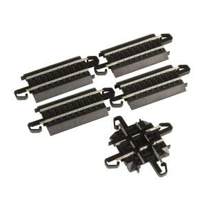 바흐만 트레인즈 - 스냅핏 E-Z 스케일 검은색 90도 HO 스틸 레일 트랙 크로싱(1장/카드) 합금 있는 노반이