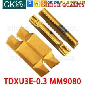 TDXU3E-0.3 MM9080 0.3 미세 연삭 카바이드 인서트 절삭 그루빙 도구 스테인레스 스틸 용 CNC 기계 금속 선