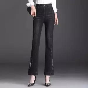 손오반 여성용 바지 청 스키니 데일리룩 슬림핏 스판 플레어 하이웨스트 봄가을 키작 9부팬츠 KUK1