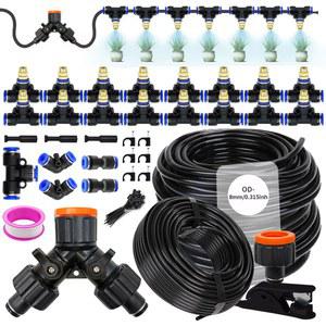 30 5M 8MM 호스 황동 분무 노즐 식물 냉각용 급수 시스템 미스트 스프레이 야채 정원