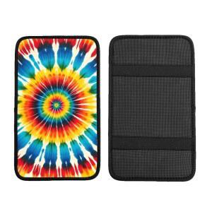 카 센터 콘솔 패드 추상-스월 타이 다이 팔걸이 커버 프로텍터 박스 쿠션