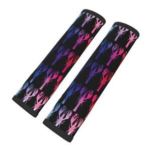 올고비 2종 자동차 안전벨트 패드, 타이다이크로우피쉬-레인보우 어깨 패드로 모든 차량에서 편안함과 보호를 제공합니다