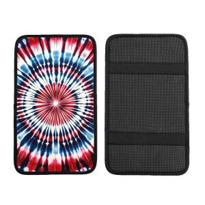 카 센터 콘솔 패드 블루-레드-타이-다이 팔걸이 커버 프로텍터 박스 쿠션