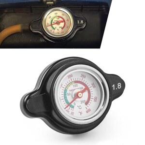 온도계가 있는 건로일 1팩 자동차 라디에이터 커버, 내마모성 차량 연료 탱크 캡, 온도 측정 가능한 디자인, 범용 물탱크 씰 커버 액세서리(블랙)