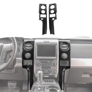 RT-TCZ 탄소 섬유 센터 콘솔 대시보드 콘센트 통풍 패널 커버 트림 장식 인테리어 액세서리 2009-2014 포드 F150 랩터용