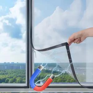 Iqg 마그네틱 윈도우 화면 조절 가능한 최대 24인치 x 31인치 하우스 블랙 프레임 그레이 메시용 DlY 유리