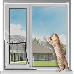 마그네틱 윈도우 화면 조절 가능 DIY 넷 메쉬 최대 39 x 59 화이트 프레임 그레이 메쉬가 있는 집 창문용