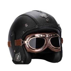 클래식바이크헬멧 오토바이 크루저 클래식 바이크헬멧 레트로 안전 할리헬멧 고글 가죽