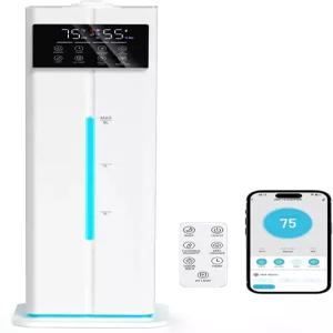 Zeova 9L/2.4Gal 스마트 쿨 미스트 탑 필 조용한 큰 방 550피트2 커버 앱 및 리모컨 60시간 런타임 7가지