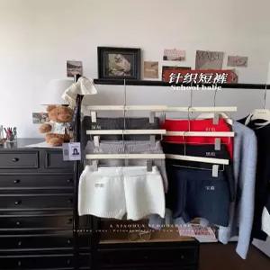 밴널스샵 여자 그레이 니트 스키니핏 반바지 핫팬츠 하이웨스트 츄리닝 일자 HO1