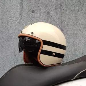 빈티지 헬멧 레트로 경량 하프 스쿠터 고글일체형 모토 여성 남성 라이딩