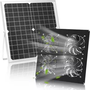 가정용 실외용 치킨 쿱용 25W 태양광 팬 키트 다락방 헛간 닭 쿱 도그 하우스용 배기 창문