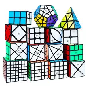 QIYI 스피드 매직 큐브 3x3x3 4x4x4 5x5x5 퍼즐 블랙 스티커 교육 학습 Cubo Magico 어린이를위한 장난감
