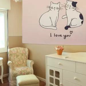 인테리어 소품 액자 고양이 대형 패브릭 포스터 벽장식 거실 아이방 그림 천 L