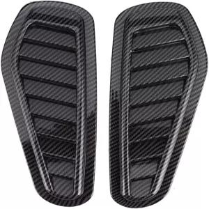 자동차용 와트리스 베이이 후드 통풍구 2PCS 자동차 공기 흐름 흡입 장식용 스쿱 범용 탄소 섬유 스타일