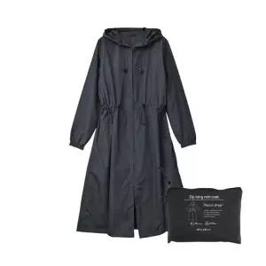 여성용 2WAY 레인코트 파우치 세트 차콜 우비 아웃도어 캠핑 방수웨어