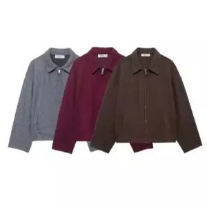 엘럽 여성 캐주얼 야구 포켓 터틀넥 코트 지퍼 긴팔 점퍼 원템1