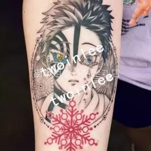  귀멸의칼날 아카자 이레즈미 타투 스티커 귀칼 상현 굿즈 판박이 문신 2매입