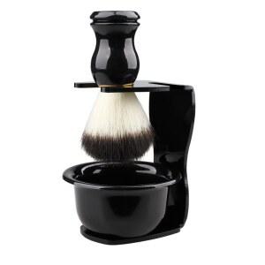 JeCo 남성 면도 브러시 세트 인조 아크릴 브러시와 모 및 3in1 스탠드 스틸