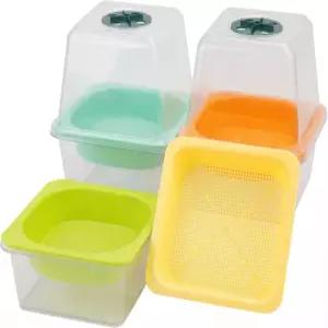 마이크로그린 재배 트레이 습도 돔이 있는 5인치 x 새싹 1.2mm 작은 메쉬 구멍 BPA 프리 브로콜리 알팔파