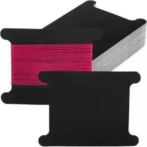 PH PandaHall 50pcs 블랙 페이퍼 보빈 플랫 스풀 플로스 종이 스트링 리본 보관 정리 카드 스레드 홀더