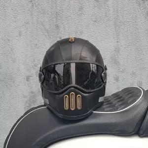 바이크 오토바이헬멧 하이바 레트로 복고풍 엔틱 ORZ 헬멧 유리섬유 풀페이스 카페 레이싱 드라이버 경량