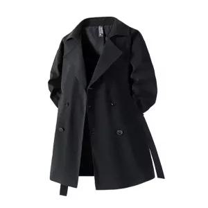 엘럽 남자 하프 빈티지 캐주얼 가을 니 멋스러운 코트 트렌치 오버 원템3