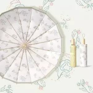 [골드스마일]여성 명화 3단 양산 수동 우산 양우산 16K UV 자외선차단