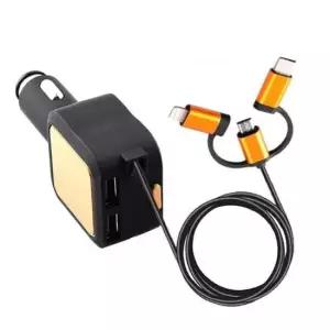 [CAR] 트리플포트 릴케이블 차량충전기 4.8A