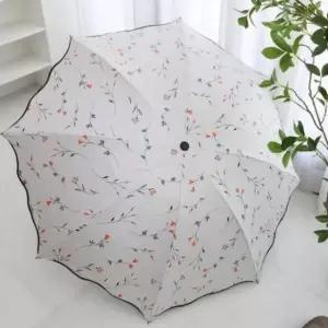[JED] 접이식 가벼운 암막 플라워 우산 자외선 양산 3단 차단 초경량 양우산 휴대용