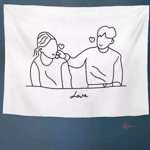 패브릭 가림막 포스터사이즈 프린트 커플 특대형 데코abc351