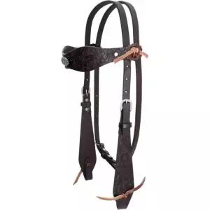 지리얼 프리미엄 헤비급 오일 태닝 가죽 웨스턴 호스 브리들 헤드스톨 - 목장 작업 트레일 라이딩 및
