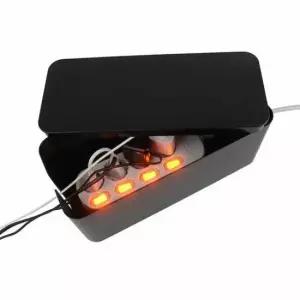 [JED] 블랙 다용도 멀티탭 전선정리함 중형