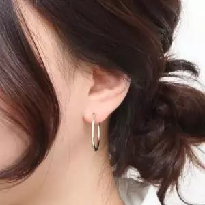 베이직귀걸이 92.5 실버 파이프 후프 링 은 귀걸이 25mm
