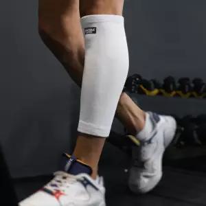 화이트 종아리 압박 아대 스포츠 보호대 러닝 축구
