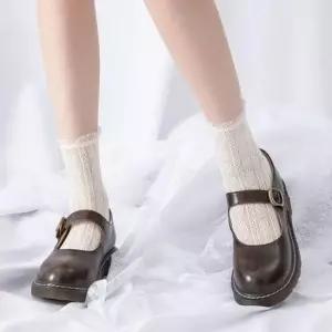 [JED] 쉬폰 하트 고딩양말 반양말 니삭스