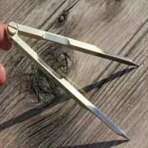 해상 및 해군을 위한 항해용 황동 항법 장치 직선 장치(소형) 골동품 기하학 제도 나침반 가죽 케이스를