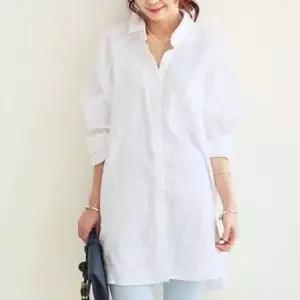 [오노마] ONM 오버핏남방 청남방 여성 롱셔츠