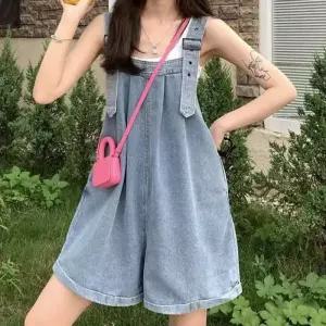 [오노마] ONM 와이드핏 데님 스트랩 멜빵반바지 체형커버 캐주얼룩