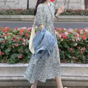 [오노마] ONM 잔꽃플라워 여성 롱원피스 허리밴딩 원피스 반팔