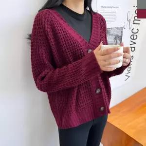 [오노마] ONM 2LUPP 1000 여자심플버튼 와플니트 가디건 쿨제이 롱