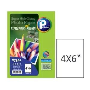 인화용지 프린텍 10 디카 고광택 사진용지 유광 4 6 V7301 10매