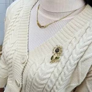 해바라기 브로치 코사지 여성 옷핀
