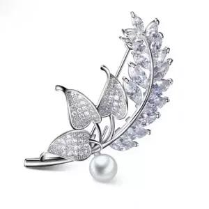 실버 브로치 밀 귀리 옷핀 빈티지