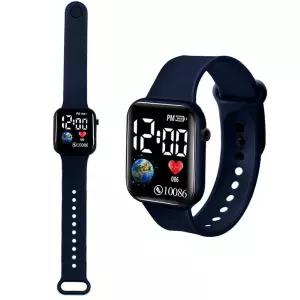 LED 전자 학생 컬러 여자 남자 밴드 사각 손목 시계