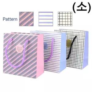 체크 쇼핑백 패턴 종이가방 디자인 선물백(소) X10개