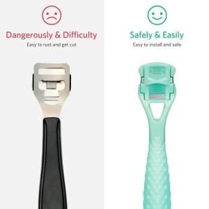 호환 전문 스테인레스 캘러스 옥수수 하드 스킨 리무버 플라스틱 손잡이 발 Rasp 뒤꿈치 파일 스크러버 페