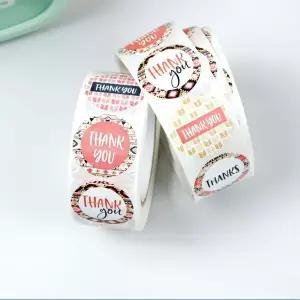 8가지 혼합 선물 포장 원형 땡큐 감사스티커 500P